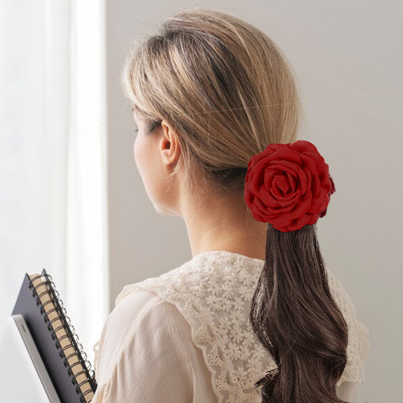 High-Quality Curly Wig with a Rose Hair Claw Clip