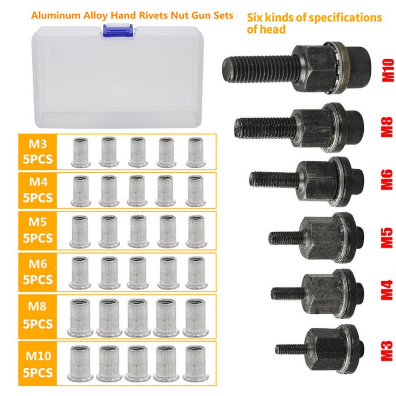 🔧Die Pakete werden zu Ihnen nach Hause geliefert!🎁Flachkopf-Gewindemutter Einnietmuttern-Satz
