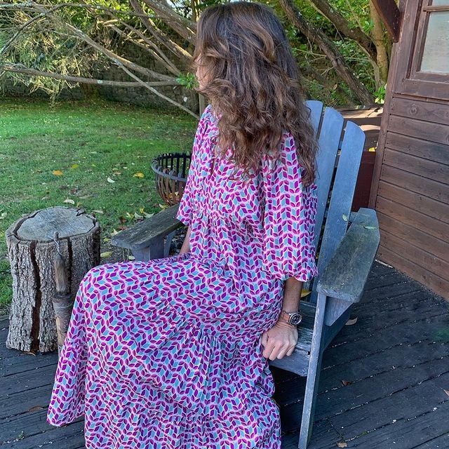 👗Elegantes Boho Maxikleid mit Puffärmeln und Blumenmuster