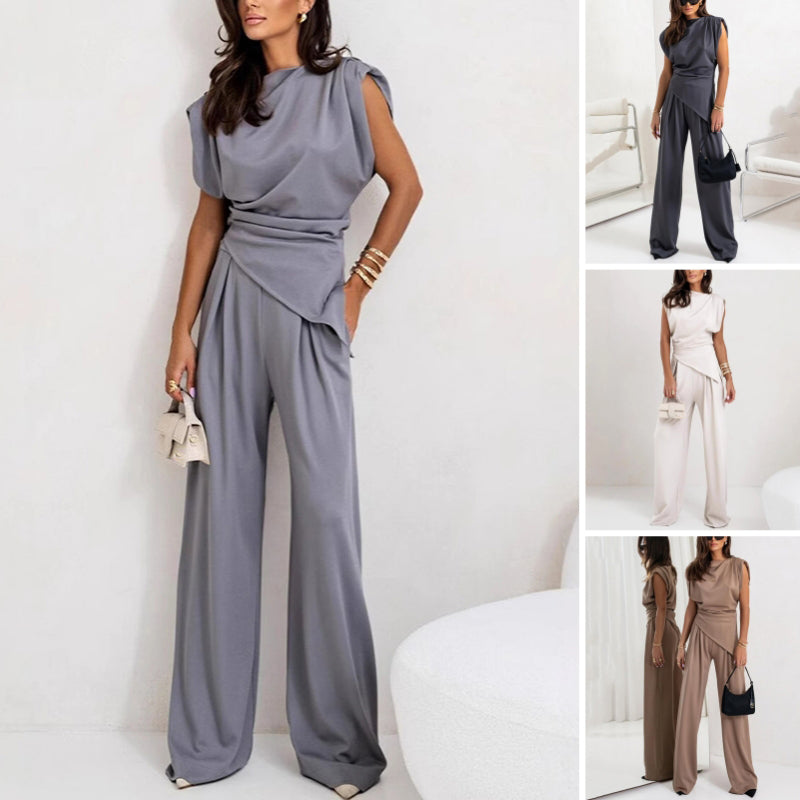 ✨Elegantes, einfarbiges zweiteiliges Set für Damen✨