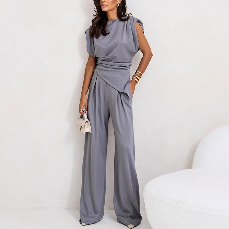 ✨Elegantes, einfarbiges zweiteiliges Set für Damen✨