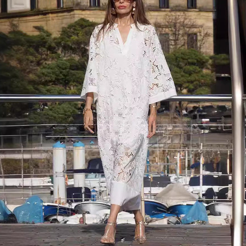 đHot Sale 50% OFFđ„Midikleid mit V-Ausschnitt aus Spitze fĂŒr Damen