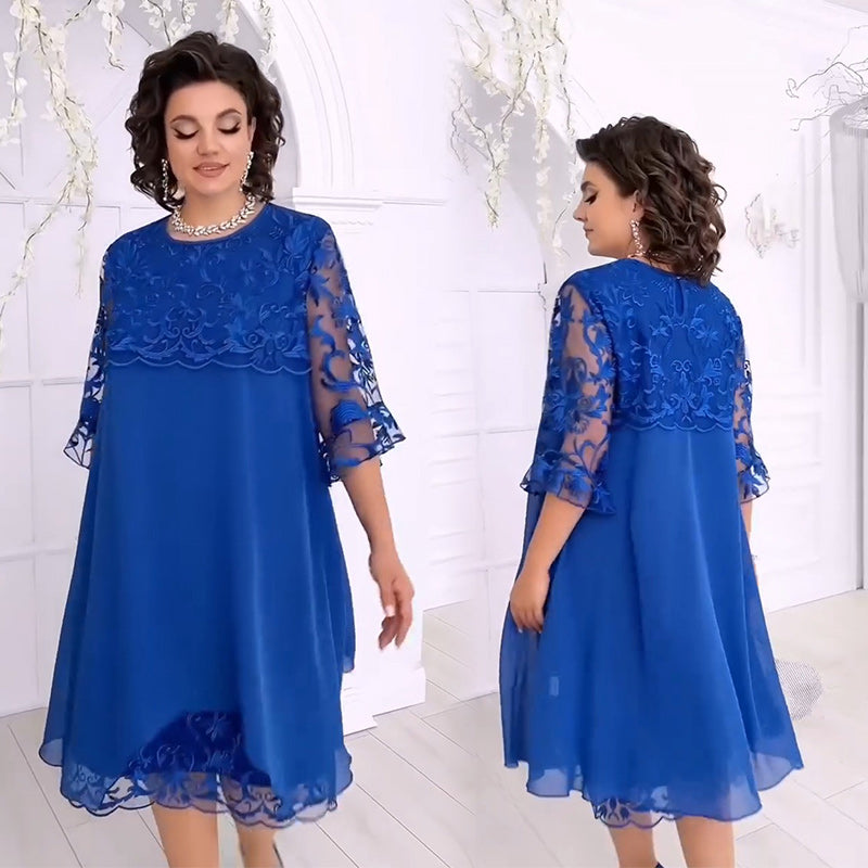 🌟Transparentes Spitzenkleid in Layering-Optik🌟
