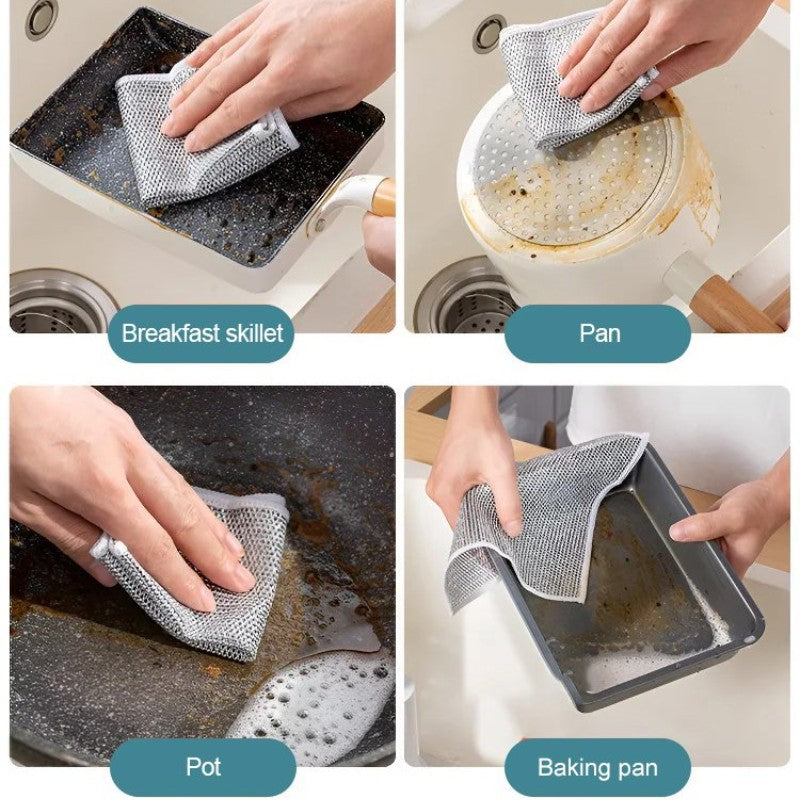 🔥🔥Maifeiertag Sonderangebot kaufen 5 bekommen 5 gratis insgesamt 50🔥 Vielseitige Metalltücher für trockenes und nasses Geschirrspülen