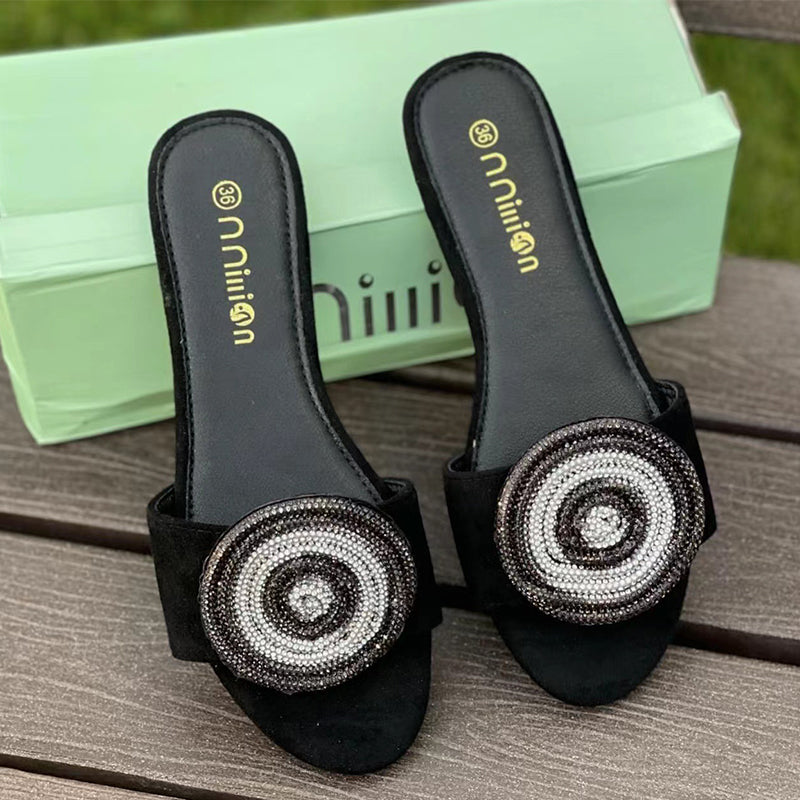 🔥Sommer-Neuankünfte🔥Women’s Elegant Rhinestone Slide Sandals