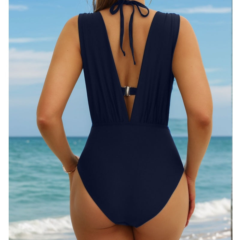 🩱Kaufe zwei Stück und erhalte kostenlosen Versand🌟Zweiteiliges Badeanzug-Set für Damen mit Schleife in Unifarbe
