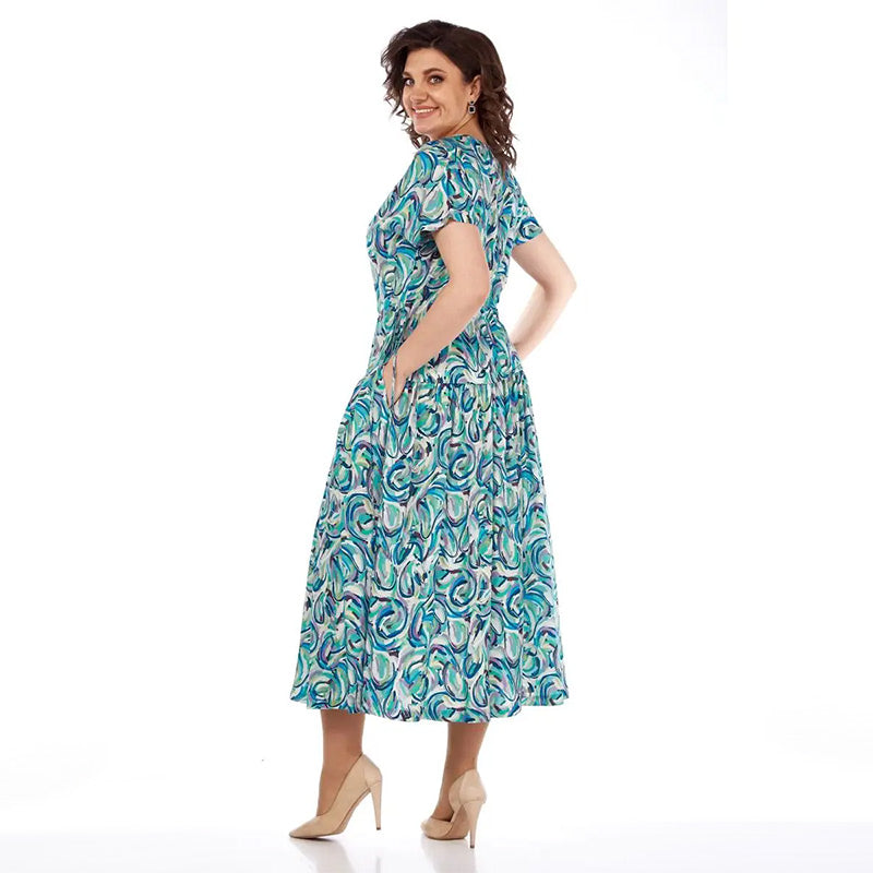 🎉Super-Preisverfall💥 Chiffonkleid mit Sommermuster