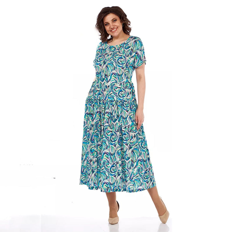 🎉Super-Preisverfall💥 Chiffonkleid mit Sommermuster