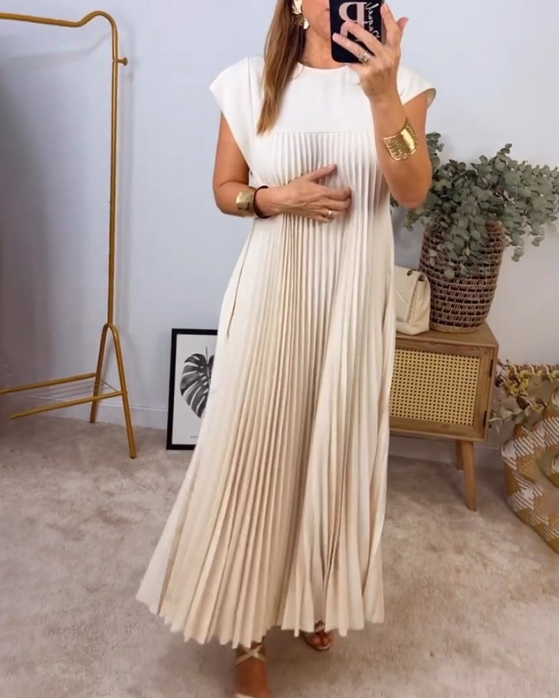 ⏳Begrenzte Zeit 50% Rabatt💥💞Damen Plissee einfaches einfarbiges Kleid