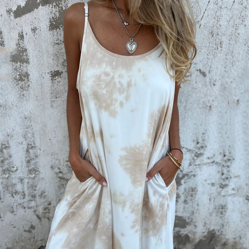 🔥Bedrucktes rückenfreies Kleid mit Spaghettiträgern für Damen🔥