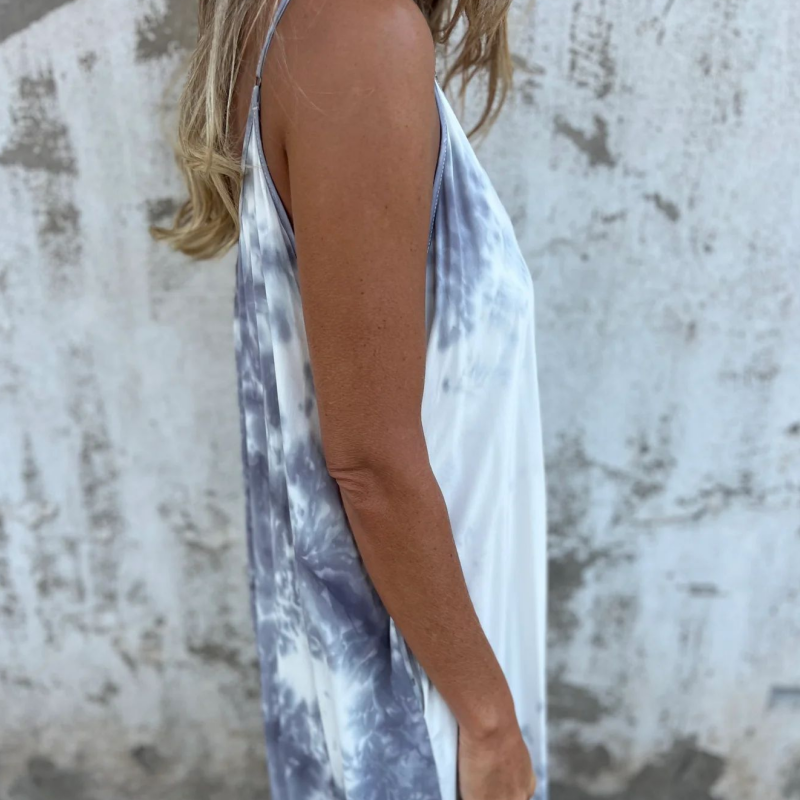 🔥Bedrucktes rückenfreies Kleid mit Spaghettiträgern für Damen🔥