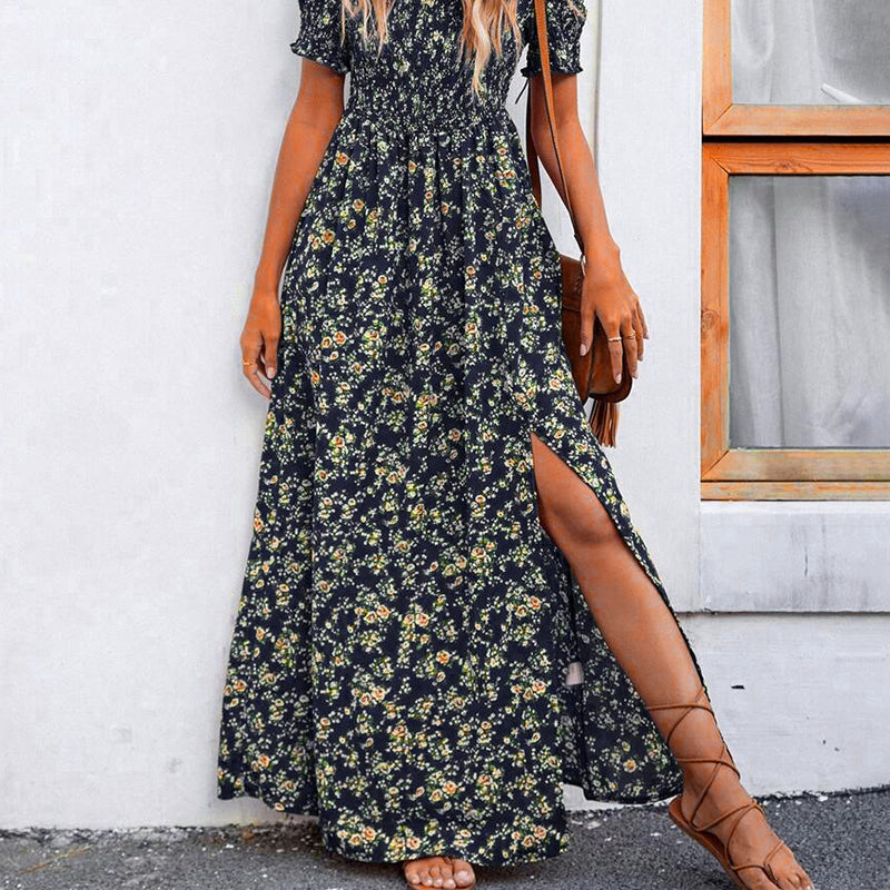 🔥Elegantes, schulterfreies Kleid mit Blumenmuster für Damen🔥