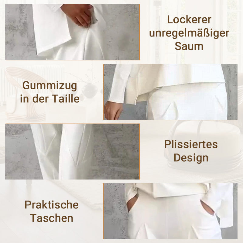 🔥2-teiliges Set mit langärmeligem Oberteil mit Rundhalsausschnitt & Hose🔥