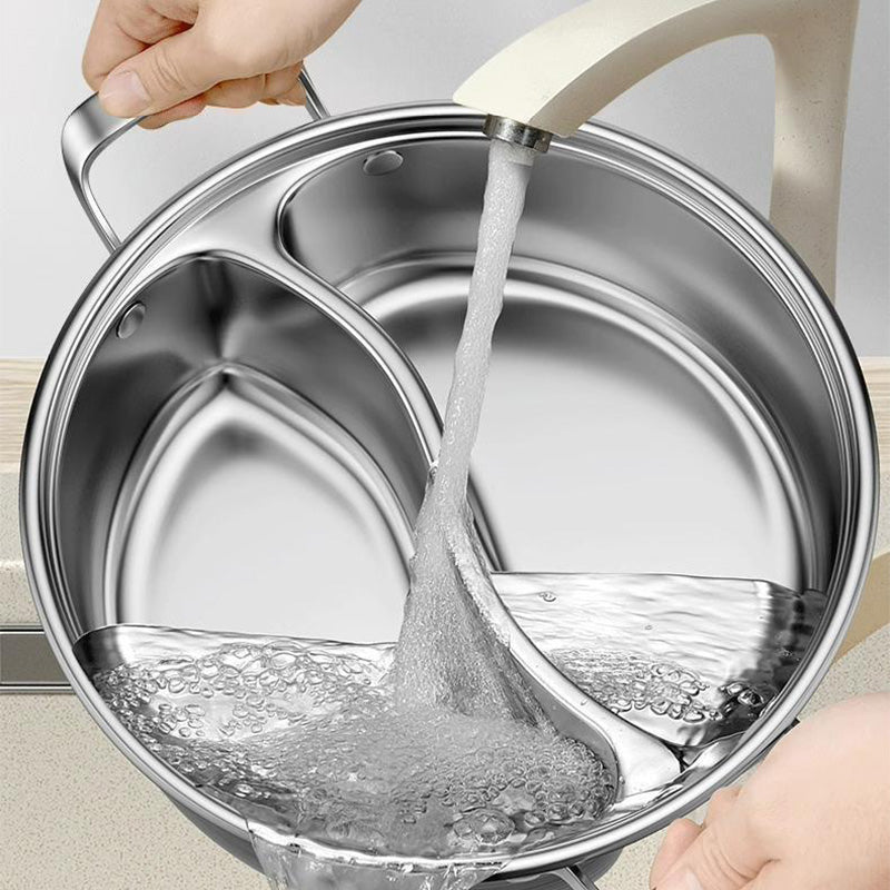 🏘️Essential Für die heimische Küche🍲Edelstahlverdickter Hot Pot mit zwei Geschmacksrichtungen