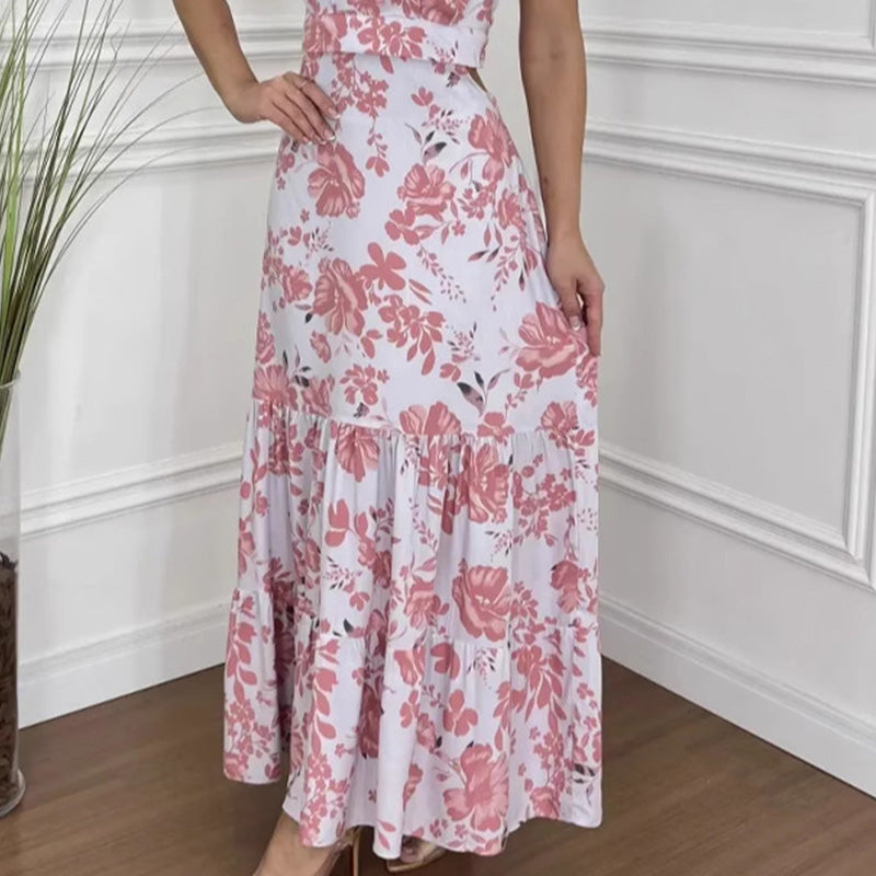 🏖️Sommer-Special👗 Damen-Blumenprint-Kleid mit Plisseesaum