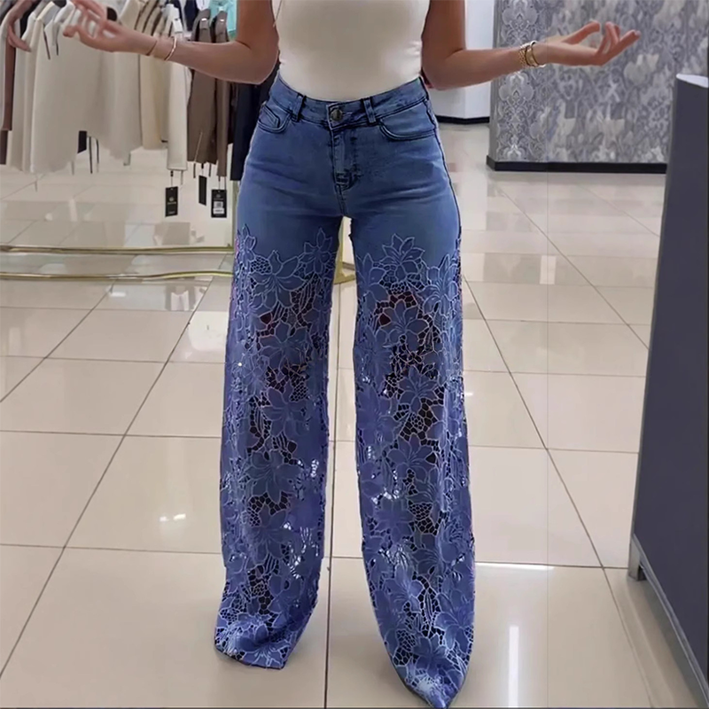 🔥Modische Jeans mit Spitze-Patchwork