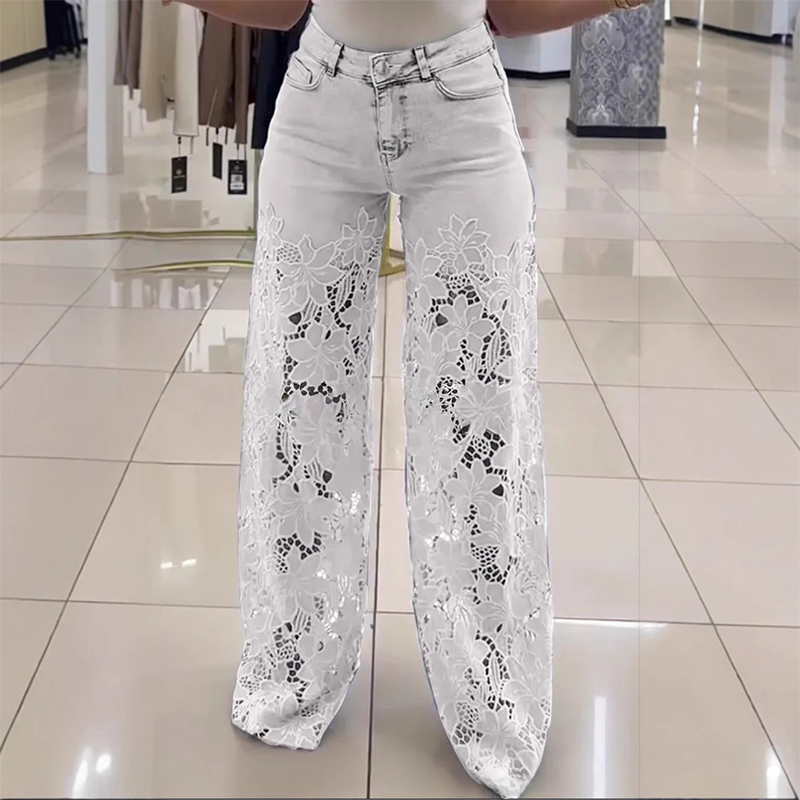 🔥Modische Jeans mit Spitze-Patchwork