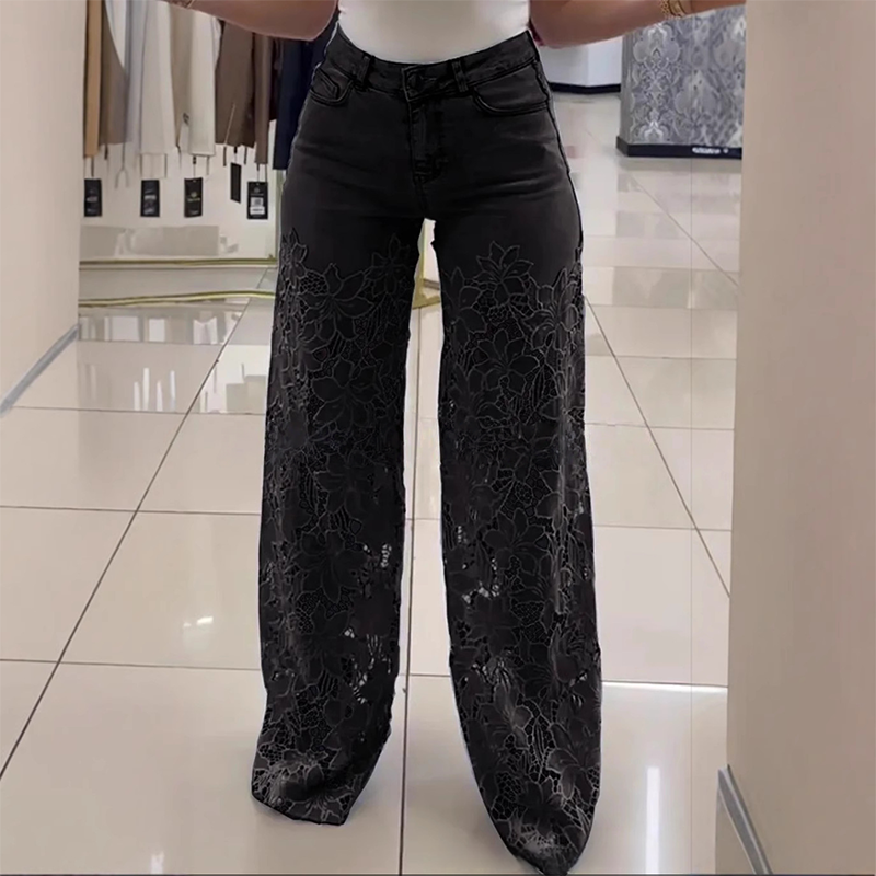 🔥Modische Jeans mit Spitze-Patchwork