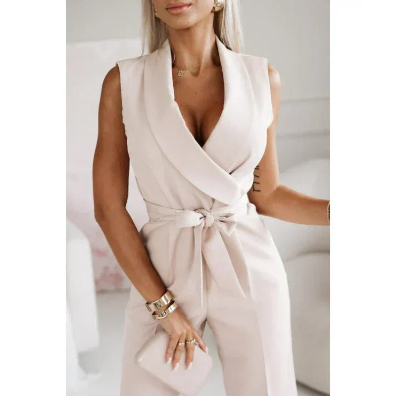 🌟Women's Sleeveless V-Neck Solid Jumpsuit🕊️