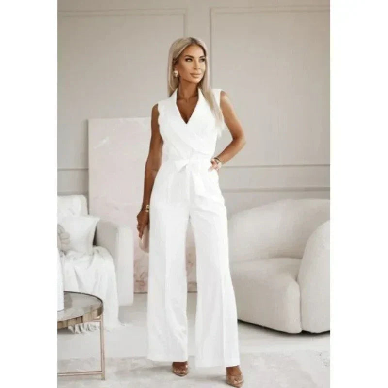🌟Women's Sleeveless V-Neck Solid Jumpsuit🕊️
