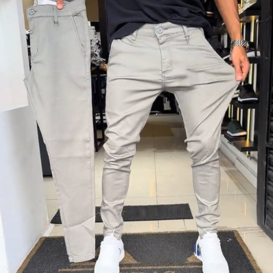 Herren Slim-Fit Freizeithose in Unifarben – Komfortabel 🧗♂️, Stylish 🛠️ & Perfekt für Jedes Outfit 🚀