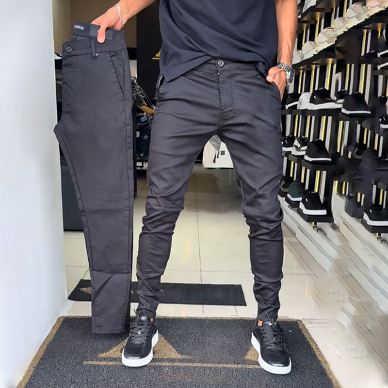 Herren Slim-Fit Freizeithose in Unifarben – Komfortabel 🧗♂️, Stylish 🛠️ & Perfekt für Jedes Outfit 🚀