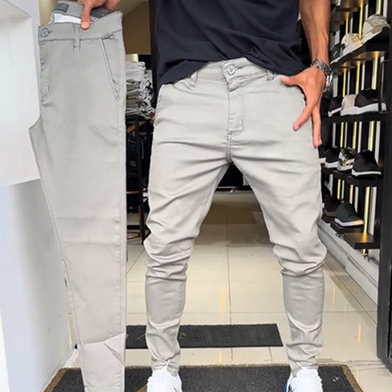 Herren Slim-Fit Freizeithose in Unifarben – Komfortabel 🧗♂️, Stylish 🛠️ & Perfekt für Jedes Outfit 🚀
