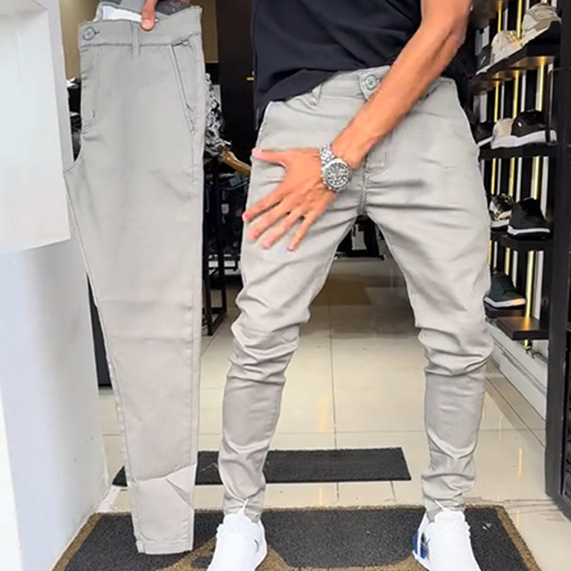 Herren Slim-Fit Freizeithose in Unifarben – Komfortabel 🧗♂️, Stylish 🛠️ & Perfekt für Jedes Outfit 🚀