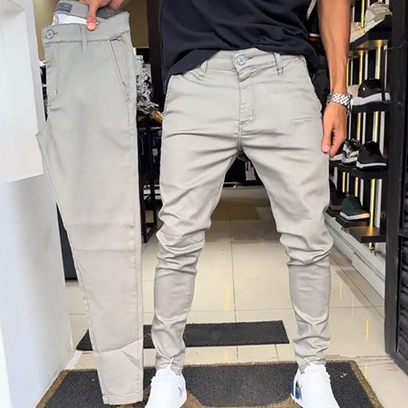 Herren Slim-Fit Freizeithose in Unifarben – Komfortabel 🧗♂️, Stylish 🛠️ & Perfekt für Jedes Outfit 🚀