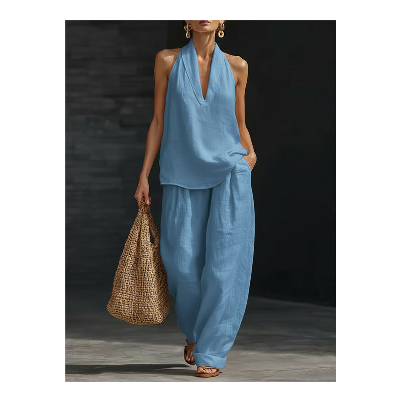 ✨ Zweiteiliges Set für Damen mit Neckholder-Ausschnitt 👗🔥