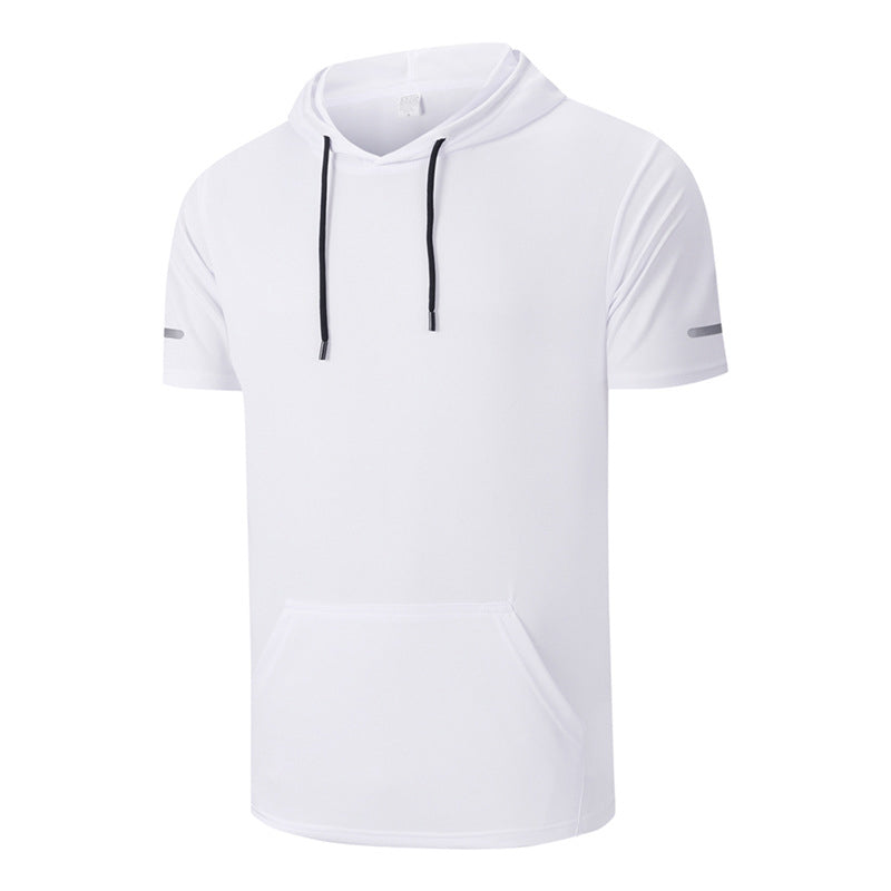 Herren Freizeit-Hoodie mit Kurzarm – schnelltrocknend, leicht & atmungsaktiv – ideal für Sport, Alltag & Reisen👕🏃♂️