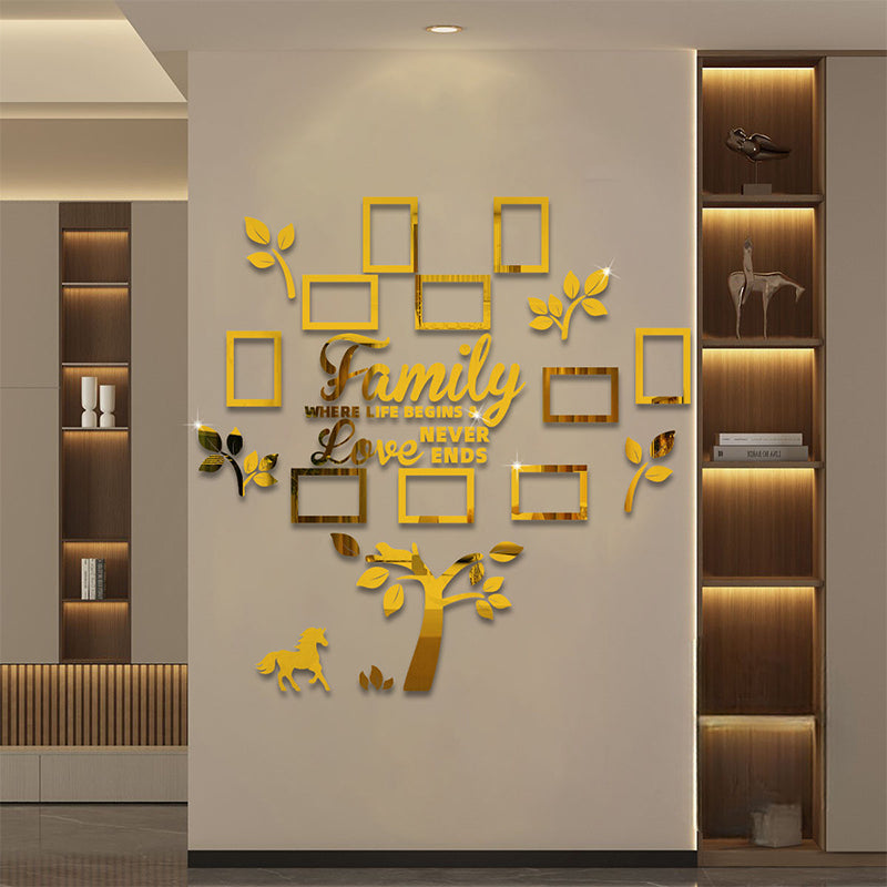 👨👩👧👦🏡✨3D Stammbaum Fotorahmen Wandaufkleber | Selbstklebender Familienbaum Wanddeko