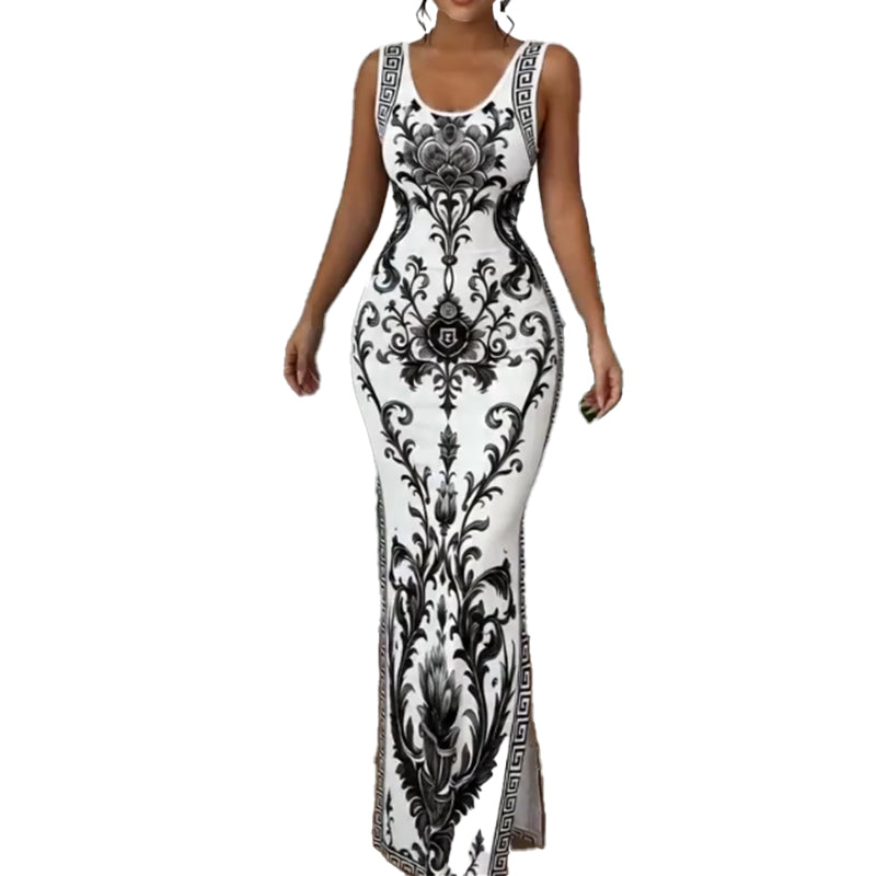 đDamen Maxikleid mit Blumenmuster | Premium Stoff & figurbetont fĂźr Urlaub & Anlässe â¨