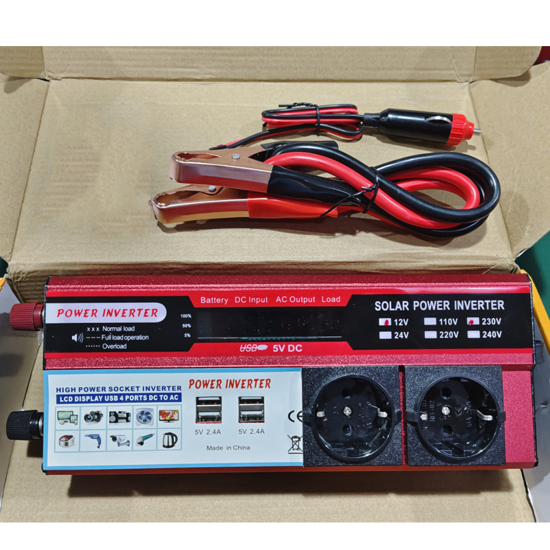 🔋Hochleistungs-Kfz-Wechselrichter 12V ➡️ 230V Auto Spannungswandler für Camping & Autofahrten