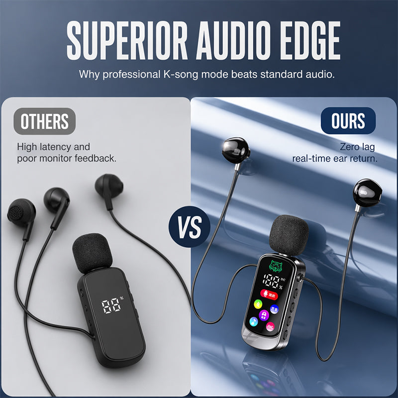 đ€đđ¶ Bluetooth Karaoke Headset mit sicherem Kragenfederclip, leichtes drahtloses Gesangsheadset fĂŒr Live & Unterricht