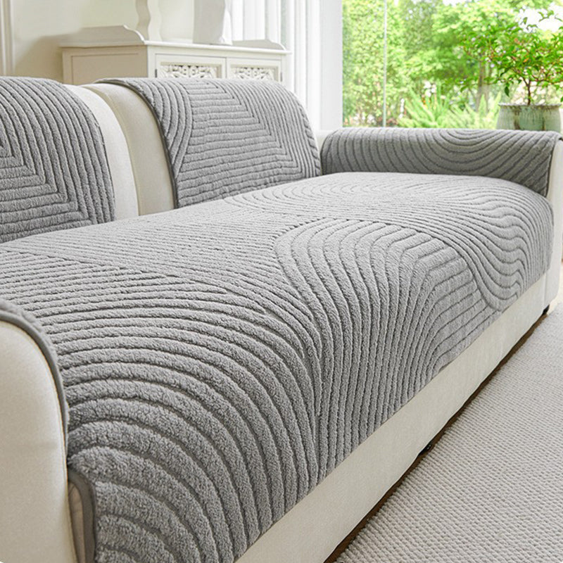 ❄️🛋️🧸 Weiche Baumwoll-Samt Winter-Sofakissen | Rutschfeste dicke Plüsch Sofaabdeckung, warmer kuscheliger Sofa-Bezug für dein Wohnzimmer