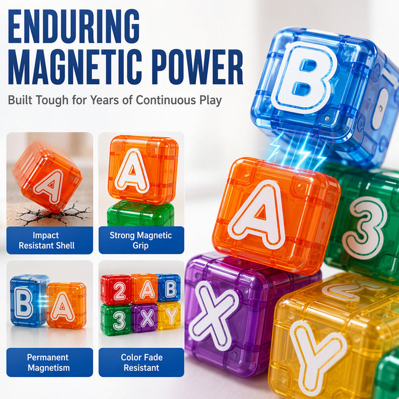 🧲 50 % Rabatt ! Magnetwürfel Kinder Lernspielzeug – Kein Frust, voller Lernspaß! 🎉 40 Teile, 360° Magnet, Buchstaben & Zahlen 🌟 Limitiertes Angebot ⏳