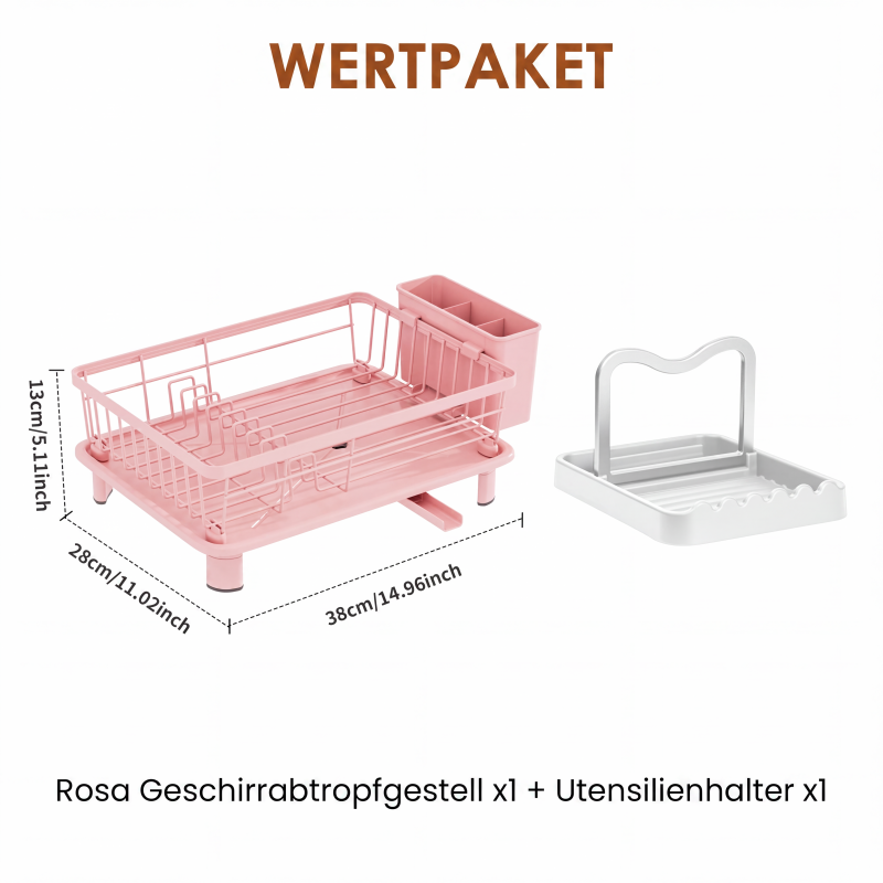 🔥Solange der Vorrat reicht 50 % Rabatt!🎉Küchengeschirr-Abtropfgestell mit 360° drehbarem Ausguss