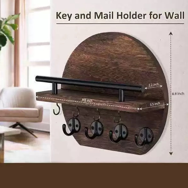 🏠 Wandmontierter Schlüsselhalter mit Ablage & Haken