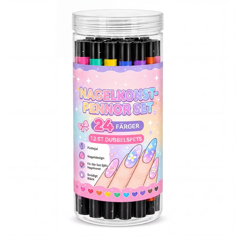 🔥⏰Heute 50 % Rabatt!💥🎉24-Farben-Nagelkunststifte, 12 doppelseitige Stifte mit zwei Spitzen – für kreative Nageldesigns