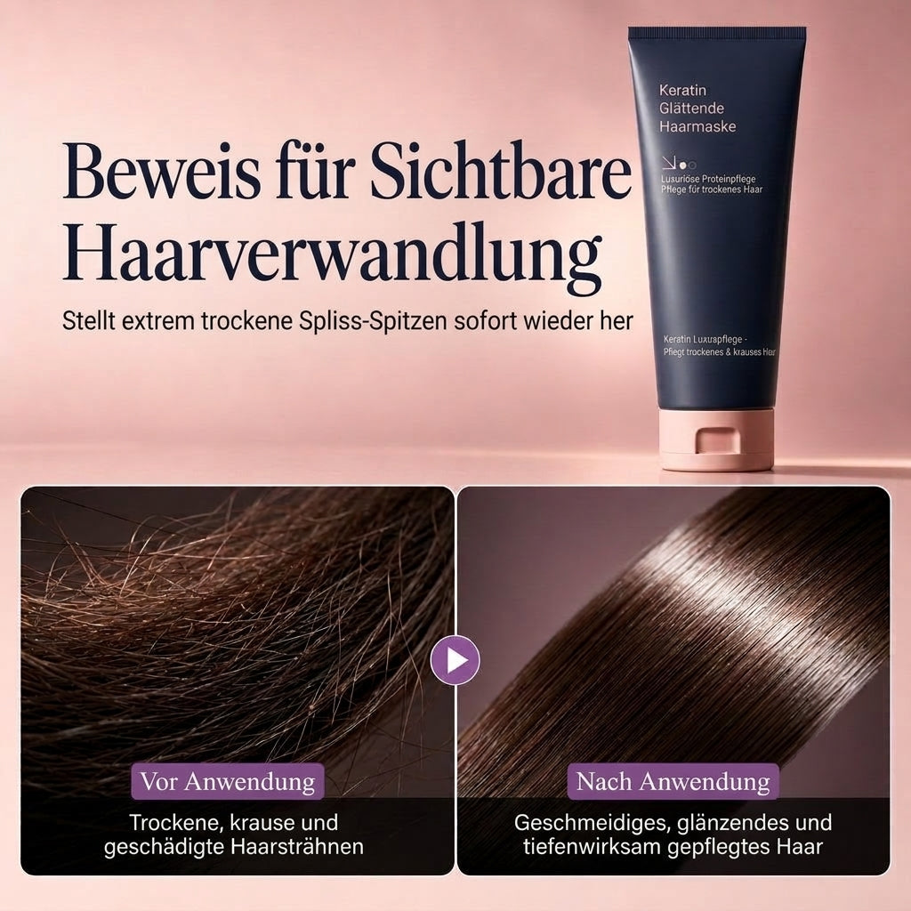 🧼 50 % RABATT 💇 Keratin Utjämnande Hårmask 320ml Pflegende und Reparierende Kur für trockenes, krauses und geschädigtes Haar 🧴