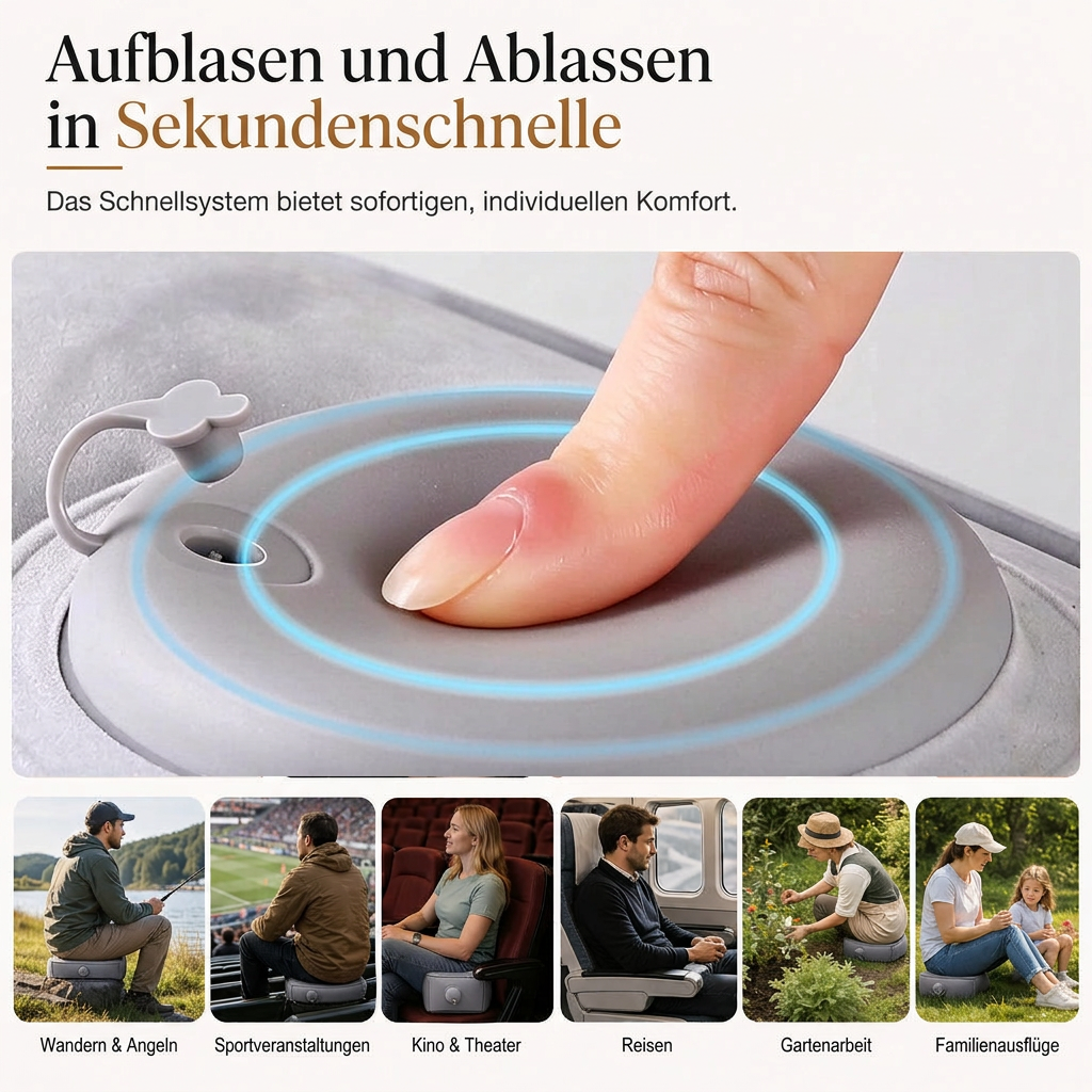 ✨🪑Aufblasbares Konzertkissen|Tragbares, wasserdichtes Sitzkissen für Outdoor