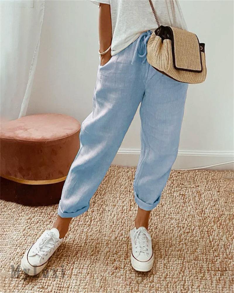 💕40% RABATT💕Lässige Baumwoll- und Leinenhosen für Damen