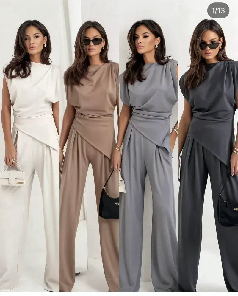 ✨Elegantes, einfarbiges zweiteiliges Set für Damen✨