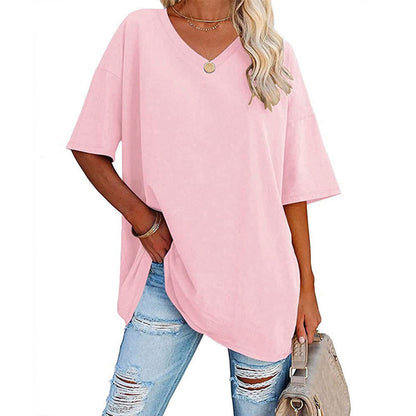 🌷Sommer-Schnäppchen 2025💜Damen-T-Shirt mit V-Ausschnitt