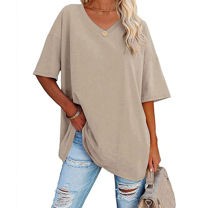 🌷Sommer-Schnäppchen 2025💜Damen-T-Shirt mit V-Ausschnitt