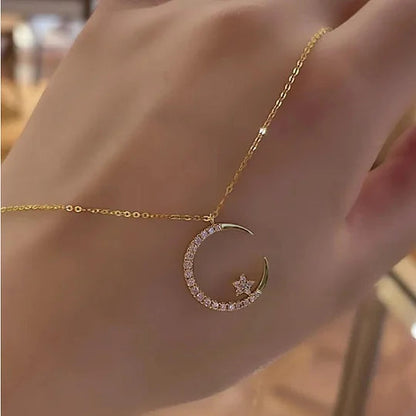 ✨Weihnachts-Specials 50% Rabatt⭐Bright Night: Mond-Stern-Halskette🌙