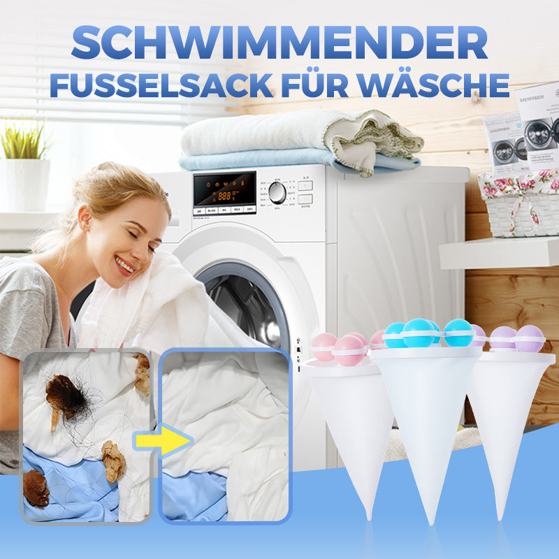 🧼50% RABATT BEFRISTETES ANGEBOT!✨Schwimmender Filterbeutel-Waschball für Waschmaschinen - Fängt Haare & Flusen mit Einfacher Reinigung für Badewanne, Waschbecken & Waschmaschine🐾📦