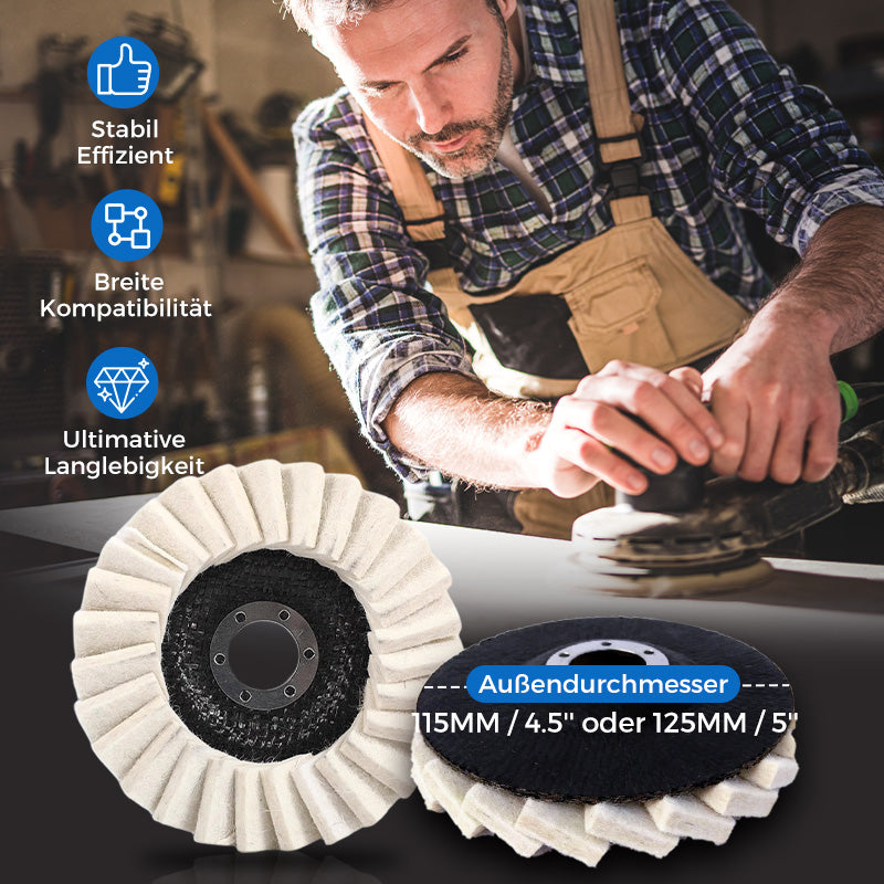 🎁 Mehr kaufen, mehr Vorteile!!✨ Wollpolierscheibe für Winkelschleifer – Hochglanz-Spiegelfinish! Langlebig  Vielseitig! 🔧