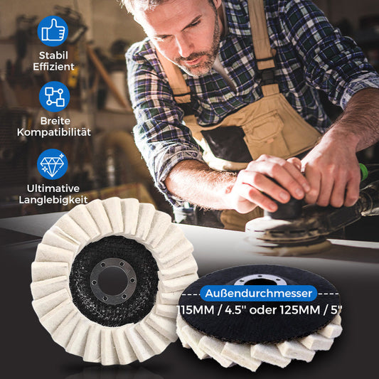 🎁 Mehr kaufen, mehr Vorteile!!✨ Wollpolierscheibe für Winkelschleifer – Hochglanz-Spiegelfinish! Langlebig  Vielseitig! 🔧